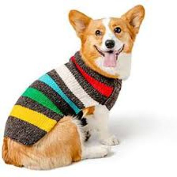 100% Cozy Warm Wool Sweaters for your Dog - Charcoal Strips Design - Picture 2 of 2